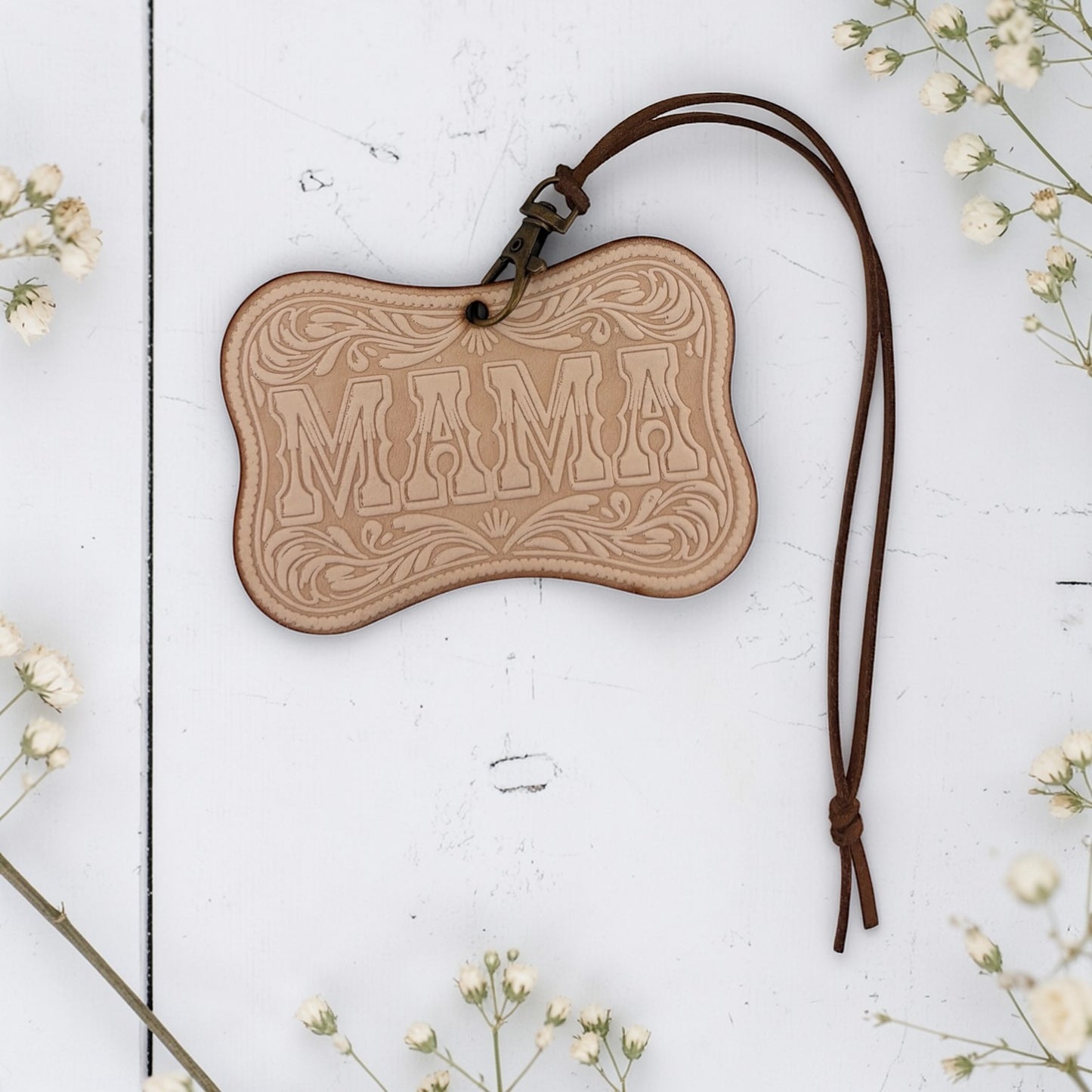 Western Tooled Mama Leather Freshie