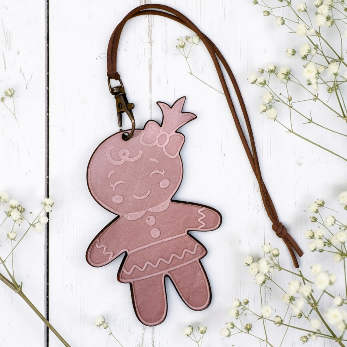 Gingerbread Girl Leather Freshie