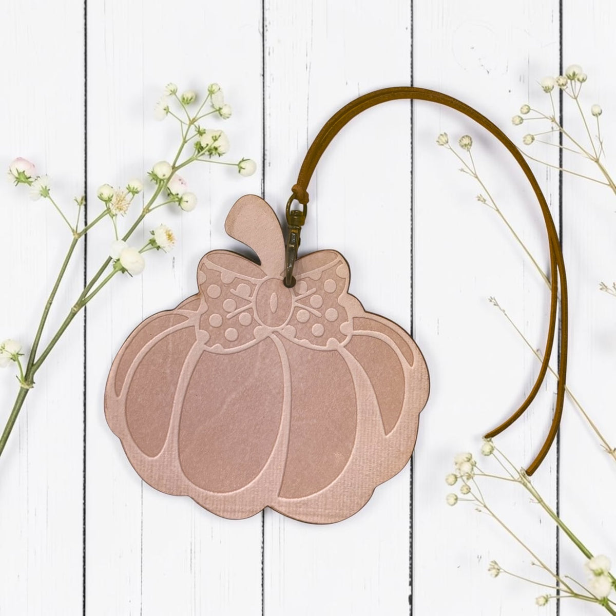 Polka Pumpkin Leather Freshie