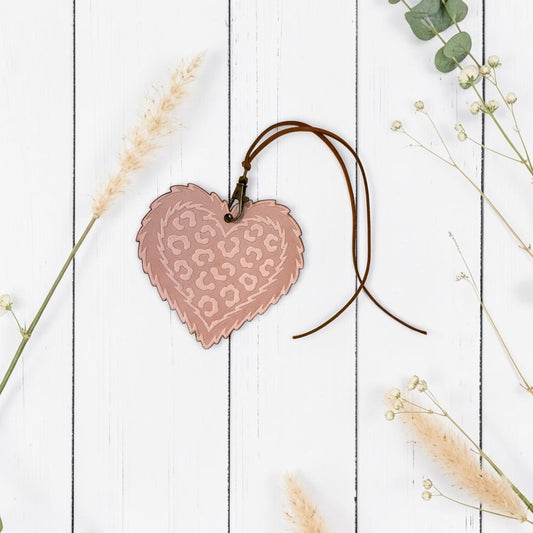 Wild Fuzzy Heart Leather Freshie