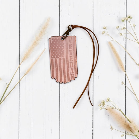 Veteran Flag Leather Freshie